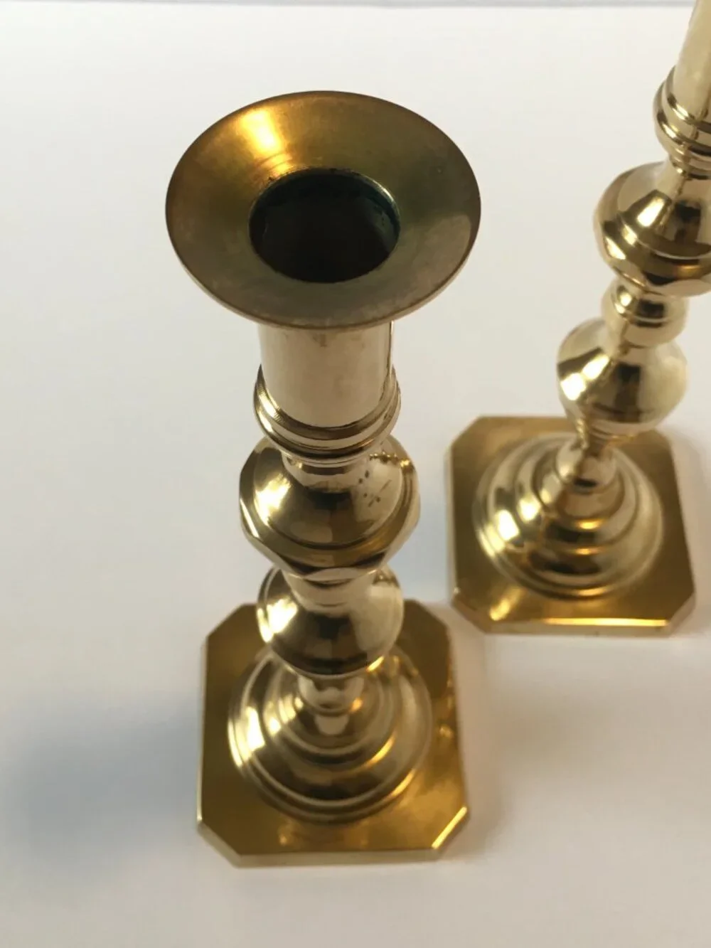 Vintage Brass Candlesticks Tapered Candle Holders a Pair Modern Cottagecore